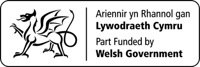 Welsh Government Logo. Part Funded by Welsh Government.